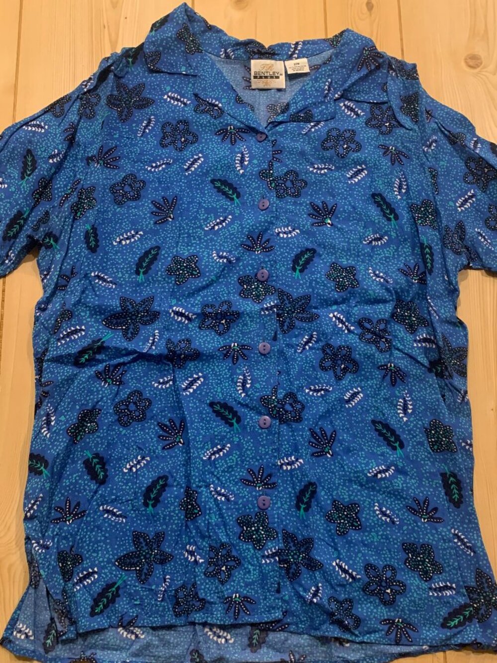Vintage Y2K TR Bentley Plus Retro Casual Floral Button-Down Shirt Women's 20W